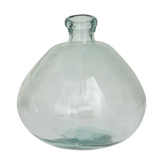 Elegant Blue Recycled Glass Spanish Vase 13" x 13" x 13"
