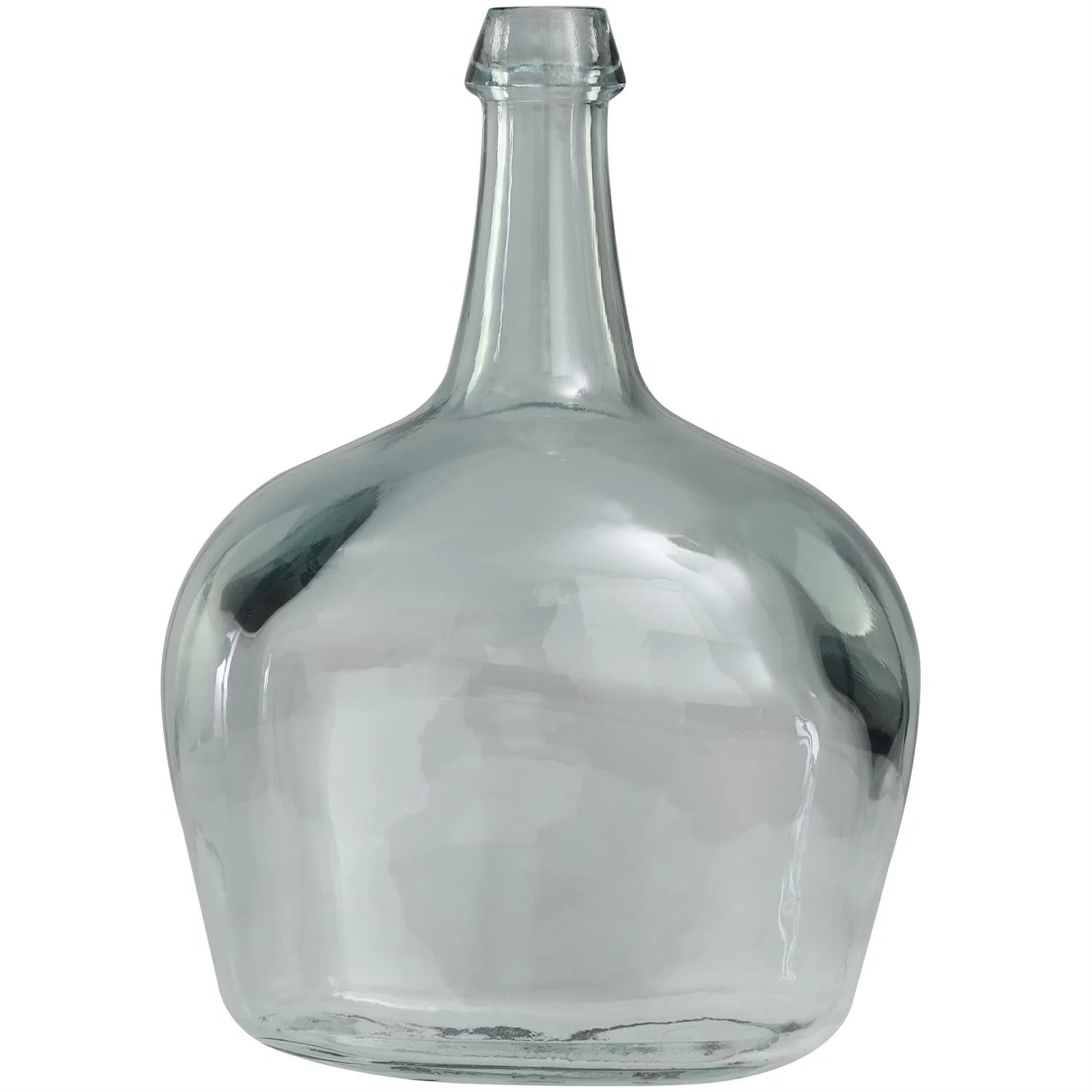 Clear Recycled Glass Spanish Bottle Neck Vase 11" x 8" x 15"